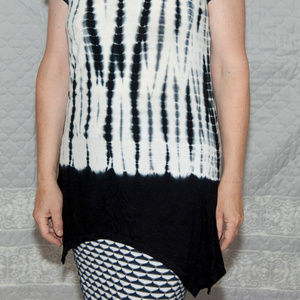 Max Jeans B&W Shibori dyed T-Shirt Tunic